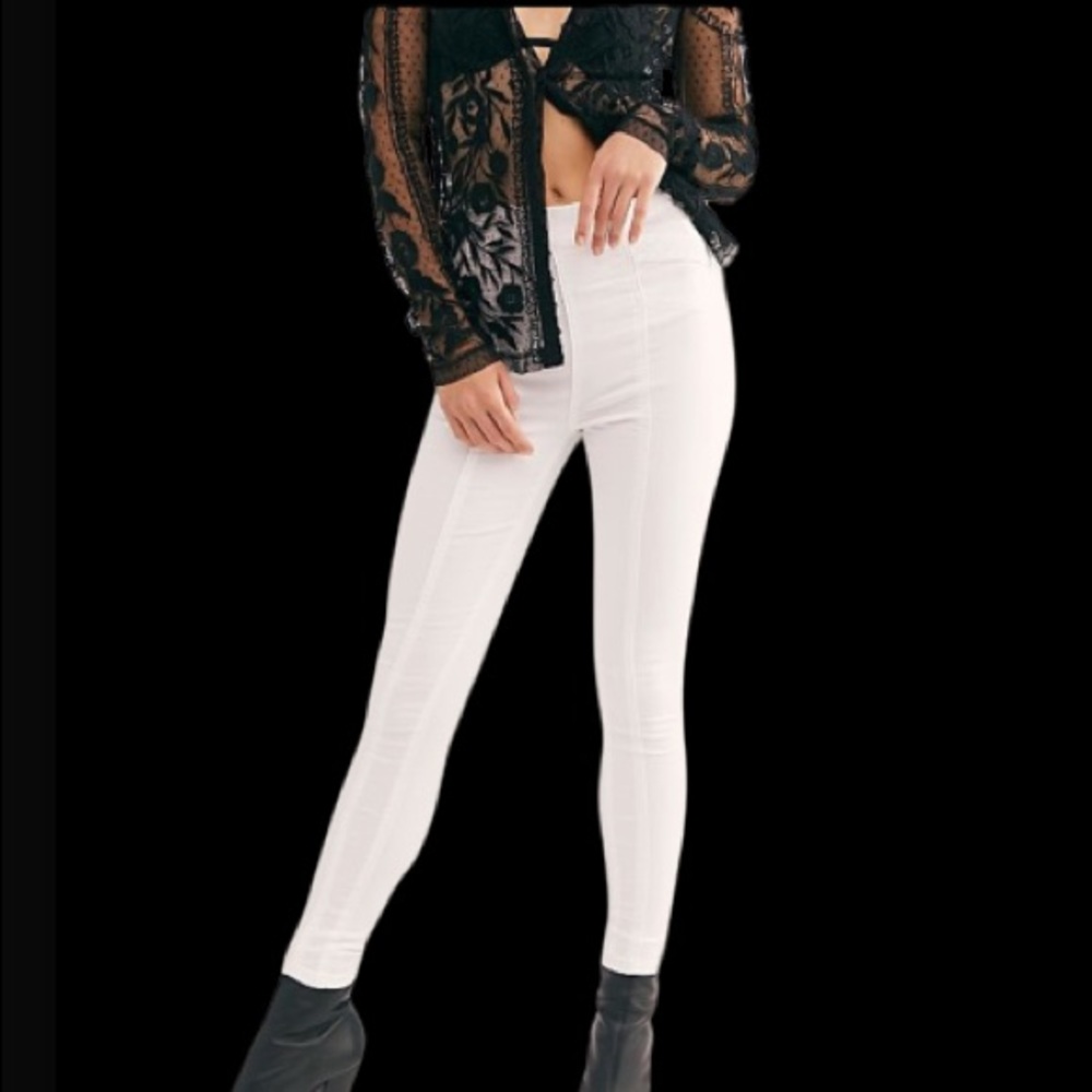 Free People white high rise skinny jeans size 25